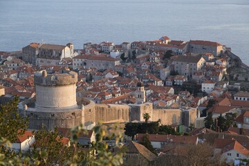 View of the old town with city wall, Dubrovnik, Croatia, Europe