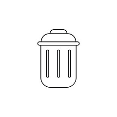 simple black and white trash can icon