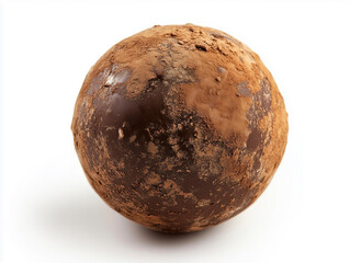 Fototapeta premium Creamy milk chocolate truffle isolated in high detail for dessert campaigns.