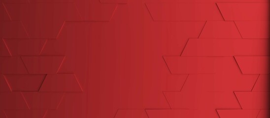 Abstract modern red trapezoid background, 3d rendering