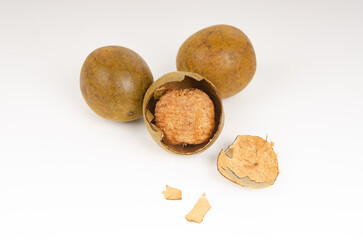 dried monk fruit - luo han guo on white background