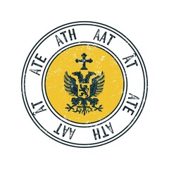 Ath, Belgium city vector grunge rubber stamp over white background