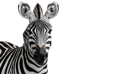 Close Up Portrait of a Zebra Against a Dark Background