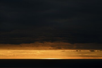 Dramatic cloudy sky at sunset, Arco da Calheta, Island Madeira, Portugal, Europe