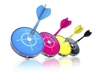 high resolution 3D rendering of a cmyk concept