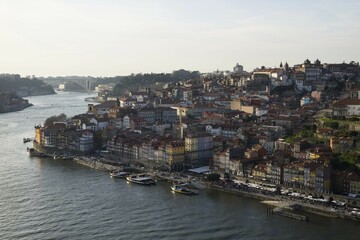 Fototapeta premium View of Ribeira historic centre, Porto, UNESCO World Heritage Site, Portugal, Europe