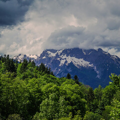 mountains and clouds