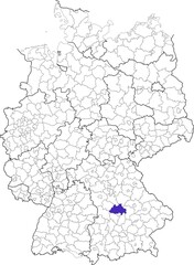 Eichstätt district, in Bavaria, location of the district within Germany