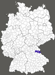 Neustadt an der Waldnaab district, in Bavaria, location of the district within Germany