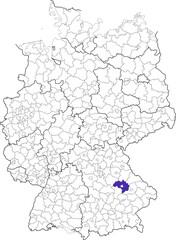 County of Regensburg, in Bavaria, location of the county within Germany