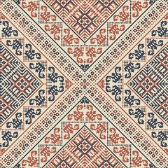 Seamless pattern design with traditional Palestinian embroidery motif