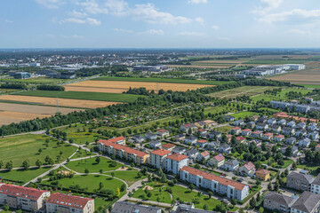 Obraz premium Der Augsburger Stadtteil Göggingen rund um den Bezirk Göggingen-Süd