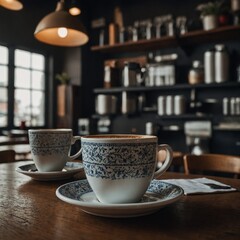 Explain the importance of cups in a coffee shop.