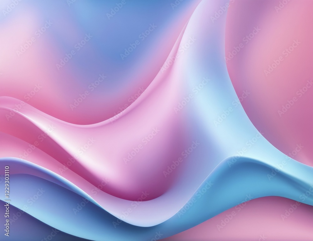 Poster smooth abstract image with flowing shapes in pink and blue, creating a fluid gradient, ai generated