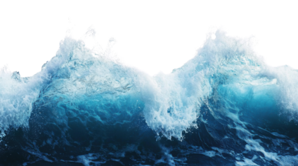 Powerful ocean waves with transparent background. Transparent background