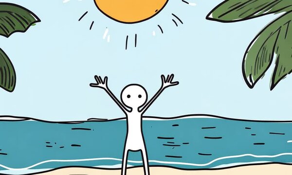 stickman on the beach