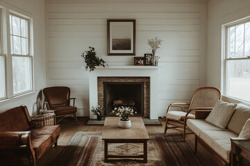Cozy living room with rustic decor