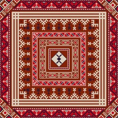 Traditional Georgian folk art embroidery vector pattern