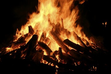 Burning campfire