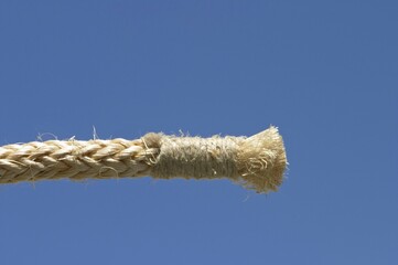 End piece of a hemp rope
