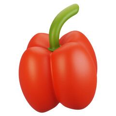 3d rendering vegetables icon concept. 3d render paprika icon