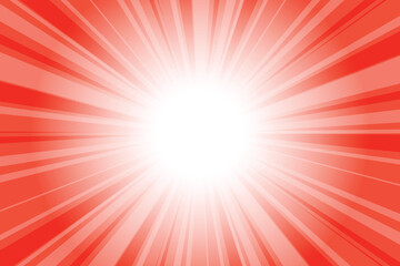 Obraz premium Abstract Glowing Red Sunburst Background. Prismatic Reflection’s Shade Red Glow Effect Sunburst Background for Presentation, Banner, Poster, Flyer, Sales. Modern Pop Art Poster for Summer and Spring.