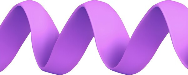 Three dimensional render of pink spiral ribbon against white background, AI generated