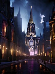 Fototapeta premium AI generated visual journey through a morphing cityscape