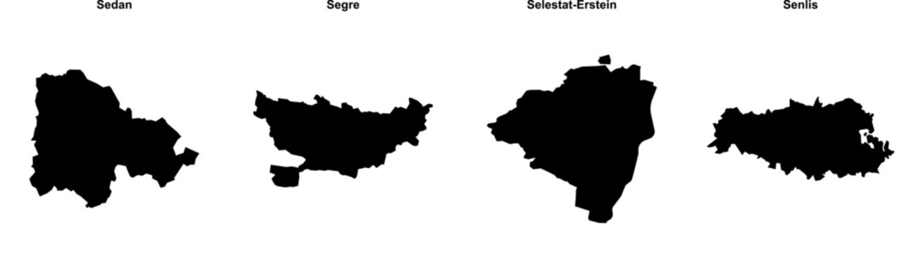 Sedan, Segre, Selestat-Erstein, Senlis outline maps