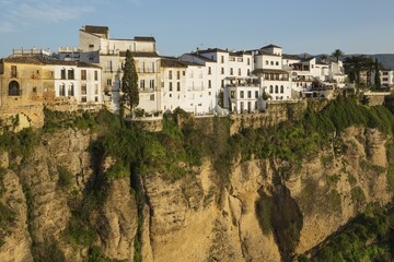 Fototapeta premium White Town high above the river gorge El Tajo, Ronda, Malaga province, Andalusia, Spain, Europe