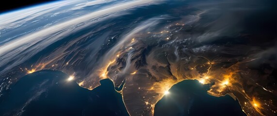 A compelling satellite view revealing the stunning colors of Earths shifting geographical features