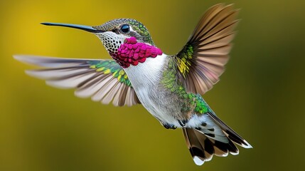 Fototapeta premium Hummingbird, flying, garden, blur, nature, wildlife, poster, print