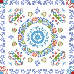 Seamless pattern design inspired by traditional Hungarian embroidery