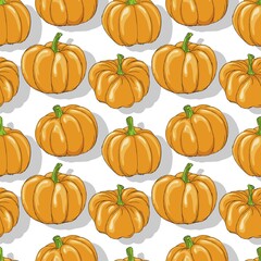 Pumkins repeating pattern, editable vector template