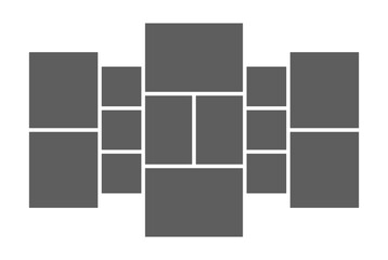 Photo collage frames template for interior design. Vector collage layout for photo montage and graphic design.