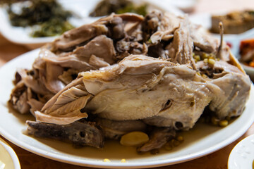 Korean-styled boiled chicken
