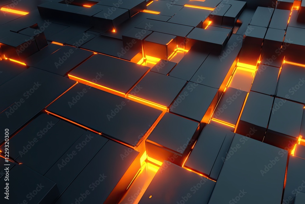 Poster processor or graphics card macro image, tech device with memory, neon led lights