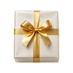 golden gift box with ribbon