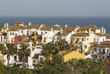 Andalusian architecture, La Alcaidesa at the Mediterranean Sea, Cadiz province, Andalusia, Spain,...