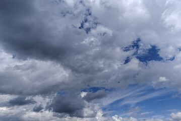 Rain clouds (Nimbostratus), Bavaria, Germany, Europe