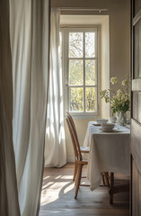 Cozy dining space with natural light