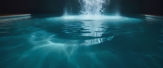 A dazzling whirlpool effect created in a clear pool offering glimmering textures of water play