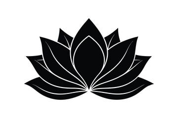 A bold lotus silhouette art illustration.eps