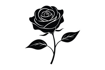 A minimalist rose silhouette illustration.eps