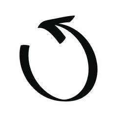 Hand drawn vector doodle circle arrow isolated on a white