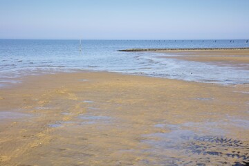 Low tide, Lower Saxon Wadden Sea National Park, Cuxhaven, North Sea, Lower Saxony, Germany, Europe