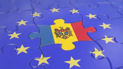 Symbolic image on the topic of Moldova and the EU