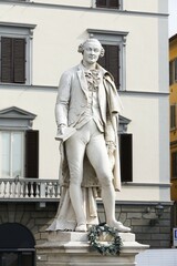 Statue of the Italian composer Carlo Goldoni, Piazza Carlo Goldoni, Old Town, Florence, Tuscany, Italy, Europe