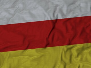 Flag with horizontal stripes in white, red, and yellow, Fabric Ruffled Flag Background
