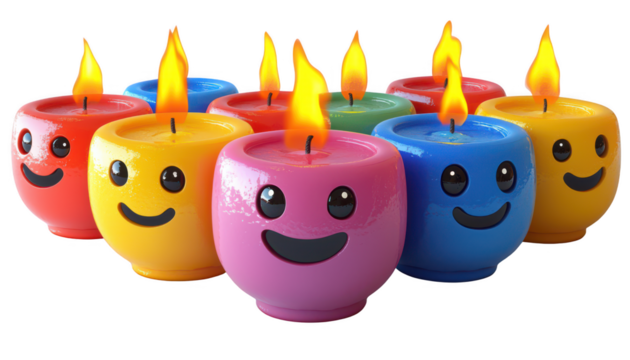 Candles isolated on transparent background